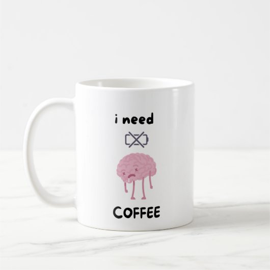 I Need Coffee - Funny Coffee Lover Mug" Kaffeetasse (Links)
