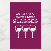 I need glasses weinetikett (Einzelnes Label)