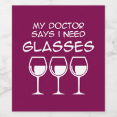 I need glasses weinetikett (Einzelnes Label)