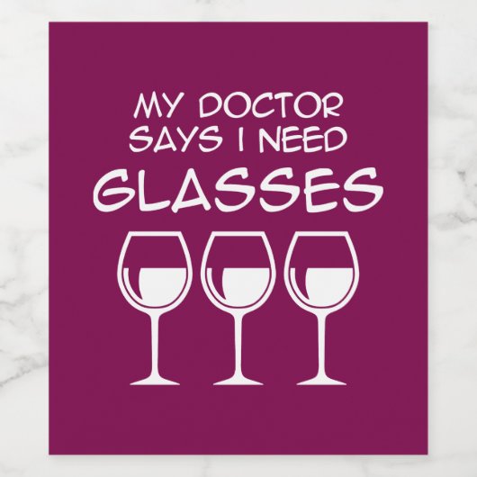 I need glasses weinetikett (Einzelnes Label)