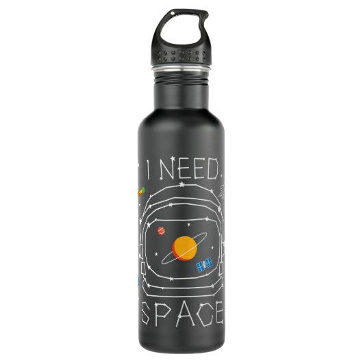 I Need Space Astronaut Helmet Solar System Astrono Edelstahlflasche (Vorderseite)