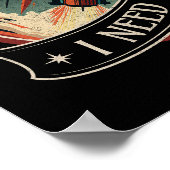 I Need Space | Retro Space Rocket illustration Poster (Ecke)