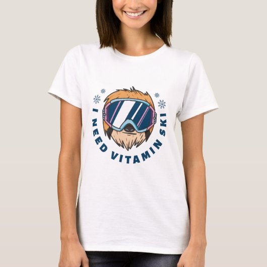 I Need Vitamin Ski - Skiing T-Shirt (Vorderseite)