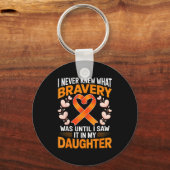 I Never Knew What Bravery Was Leukemia Awareness S Schlüsselanhänger (Vorderseite)