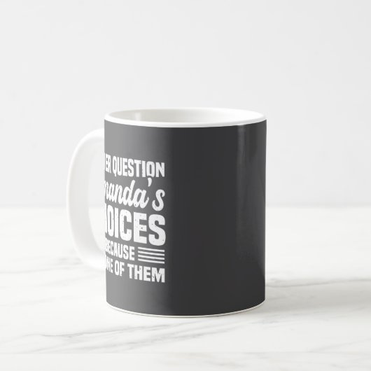 I Never Question Amanda's Choices Funny Husband Wi Kaffeetasse (Vorderseite Links)