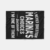 I Never Question Marina’s Choices - Marina D Name Fleecedecke (Vorderseite (Horizontal))