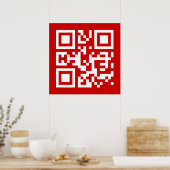 I ❤ NY — QR Code weiß Poster (Küche)