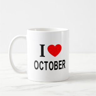 I ❤️ OKTOBER I LIEBE OKTOBER I HERZ OKTOBER KAFFEETASSE