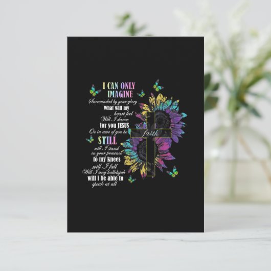 I Only Can Imagine Faith Christian Faith Jesus God Dankeskarte (Stehend Vorderseite)