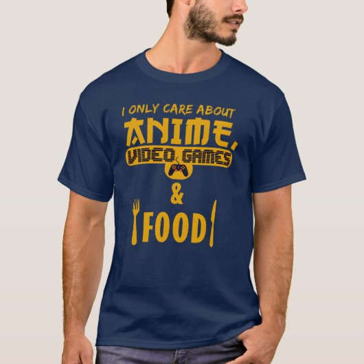 i only care about anime video games and food vinta T-Shirt (Vorderseite)
