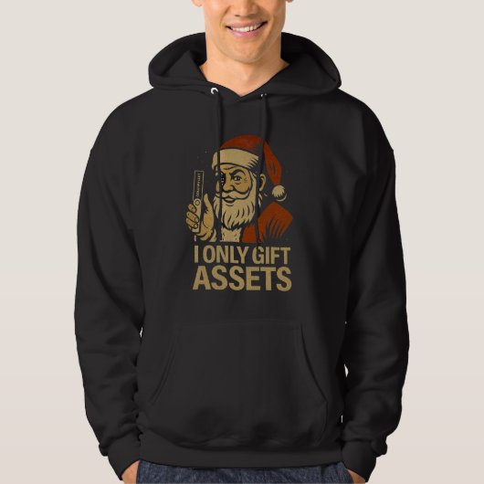 I Only Gift Assets™ Crypto Blockchain Santa Claus Hoodie (Vorderseite)