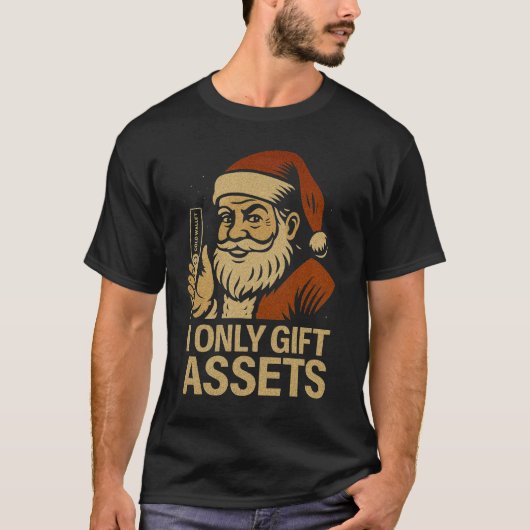 I Only Gift Assets™ Crypto Santa Web3 Weihnachts-D T-Shirt (Vorderseite)