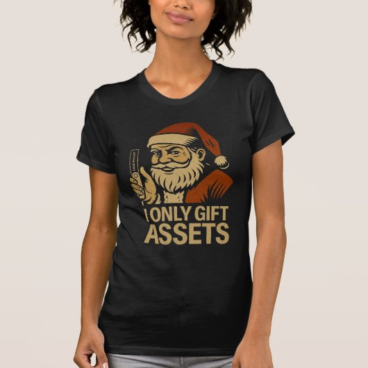 I Only Gift Assets™ Crypto Santa Web3 Weihnachts-D T-Shirt (Vorderseite)