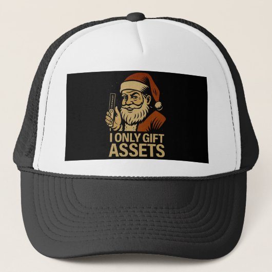 I Only Gift Assets™ Crypto-Weihnachts-Drop Web3-Ge Truckerkappe (Vorderseite)