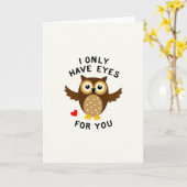 I Only Have Eyes For You Owl Card Karte (Gelbe Blume)