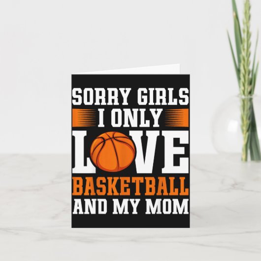 I Only Love Basketball And My Mom Valentine's Day  Karte (Vorderseite)