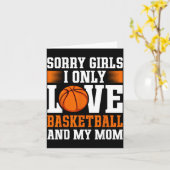 I Only Love Basketball And My Mom Valentine's Day  Karte (Gelbe Blume)