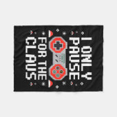 I Only Pause For The Claus Retro Video Game Christ Fleecedecke (Vorderseite (Horizontal))