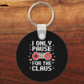 I Only Pause For The Claus Retro Video Game Christ Schlüsselanhänger (Vorderseite)