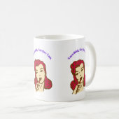 I Overthink, Therefore I Am – Retro Pop Girl Illus Kaffeetasse (VorderseiteRechts)