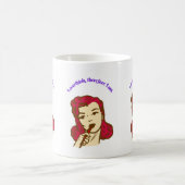 I Overthink, Therefore I Am – Retro Pop Girl Illus Kaffeetasse (Mittel)