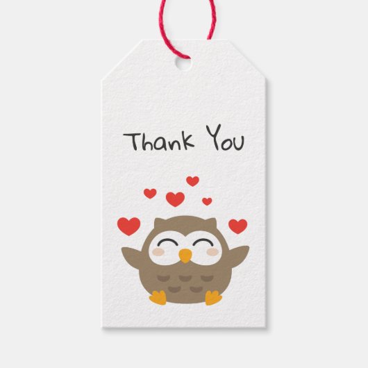 I Owl You Illustration Geschenkanhänger (Vorderseite)
