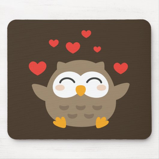 I Owl You Illustration Mousepad (Vorne)