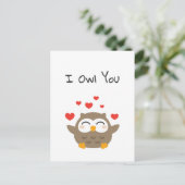 I Owl You Illustration Postkarte (Stehend Vorderseite)