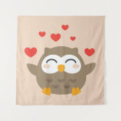 I Owl You Illustration Wandteppich (Vorderseite)