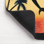 I Ozean-Sonnenuntergang-Palmen Herz-Hawaiis Mousepad (Ecke)