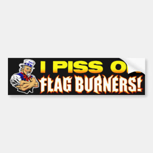 I P*ss auf Flaggen-Brennern! Autoaufkleber