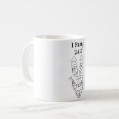 I PARTY 24/7 KAFFEETASSE (Vorderseite Links)