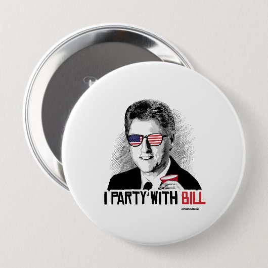 I Party mit Bill- - Clinton-Party-Tier Button (Vorne & Hinten)