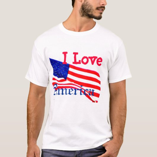 I patriotisches amerikanische Flaggen-T-Shirt T-Shirt (Vorderseite)