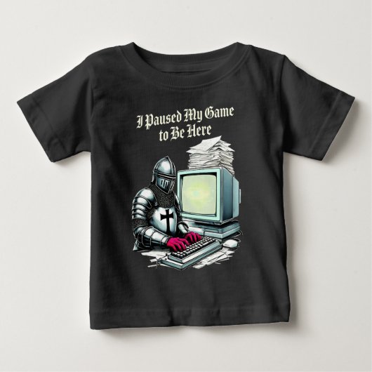I Paused My Game To Be Here Funny Retro Baby T-shirt (Vorderseite)