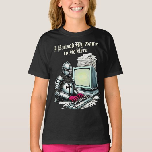 I Paused My Game To Be Here Funny Retro T-Shirt (Vorderseite)