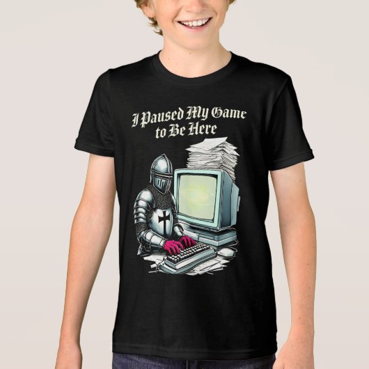 I Paused My Game To Be Here Funny Retro Tri-Blend Shirt (Vorderseite)