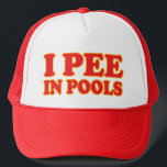 I pee in pools funny swimming summer vacation truckerkappe<br><div class="desc">I pee in pools funny swimming summer vacation hat cap available on many customizable products</div>