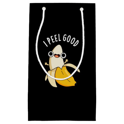 I Peel Good Funny Fruit Banana Pun Dark BG Kleine Geschenktüte (Vorderseite)