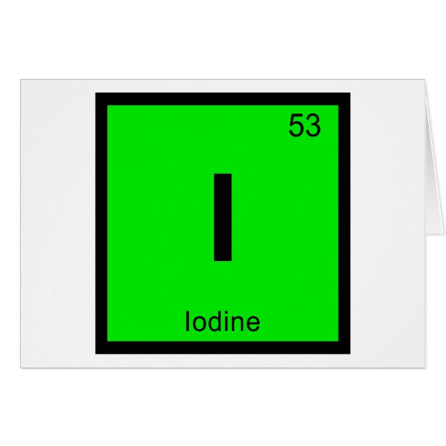 I - Periodisches Symbol für die Jodchemie (Vorderseite (Horizontal))