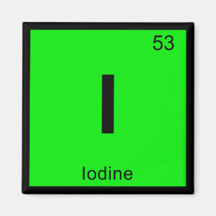 I - Periodisches Symbol für die Jodchemie Magnet