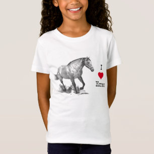 I PFERDE DER LIEBE-(Herz): Bleistift-Zeichnen des T-Shirt