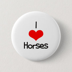 I Pferde des Herz-(Liebe) Button