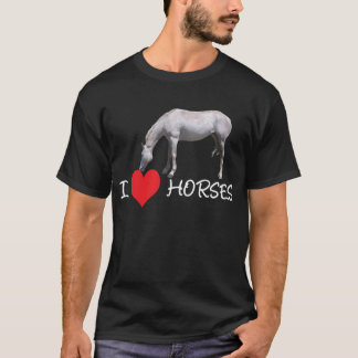 I Pferde des Herz-(Liebe) - weißes Pferd T-Shirt