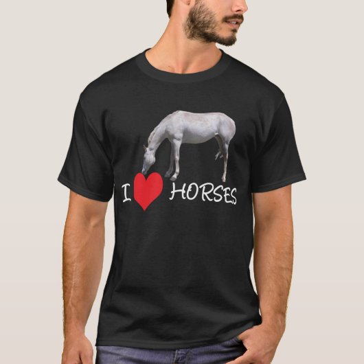 I Pferde des Herz-(Liebe) - weißes Pferd T-Shirt (Vorderseite)