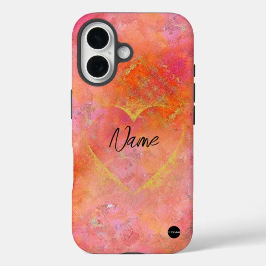 I phone Case Heart Mixed Fiery Colors HAMbWG (Rückseite)