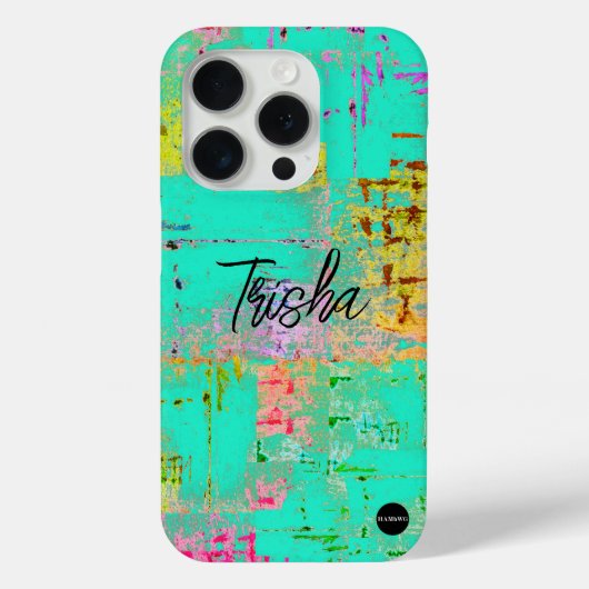 I Phone Case Turquoise Mix Distressed HAMbyWG (Rückseite)