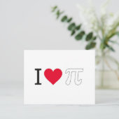 I ♥ Pi – Minimalist Pi Day Greeting Card Postkarte (Stehend Vorderseite)