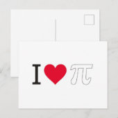 I ♥ Pi – Minimalist Pi Day Greeting Card Postkarte (Vorne/Hinten)