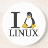 I Pinguin Linux 2 Sandstein Untersetzer (Vorne)